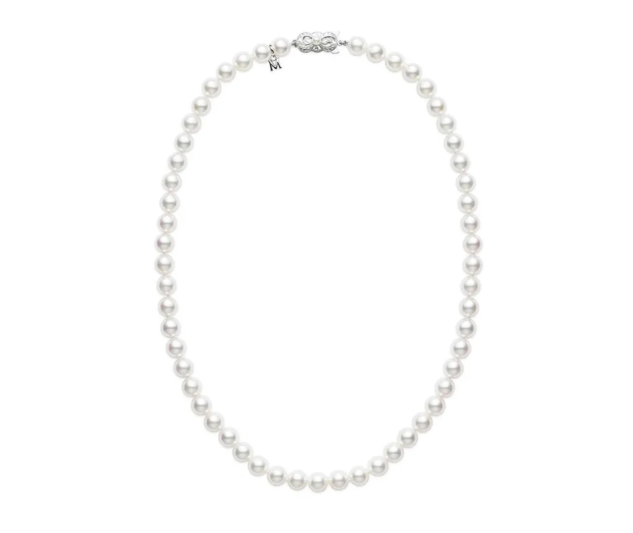 Akoya Cultured Pearl 18K White Gold Strand Necklace