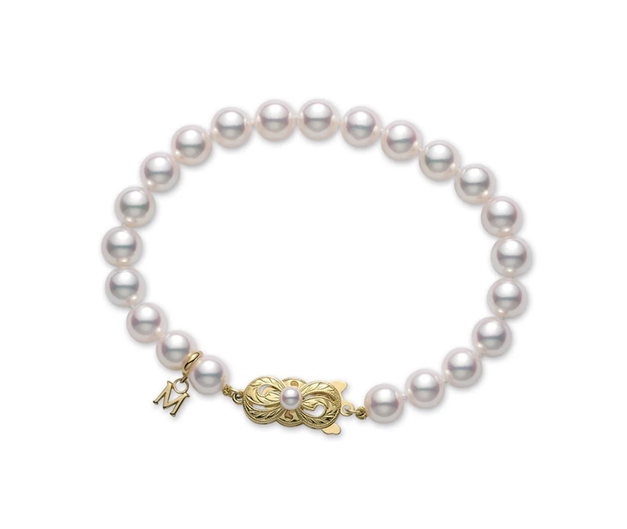 Akoya Cultured Pearl Bracelet in 18K Yellow Gold