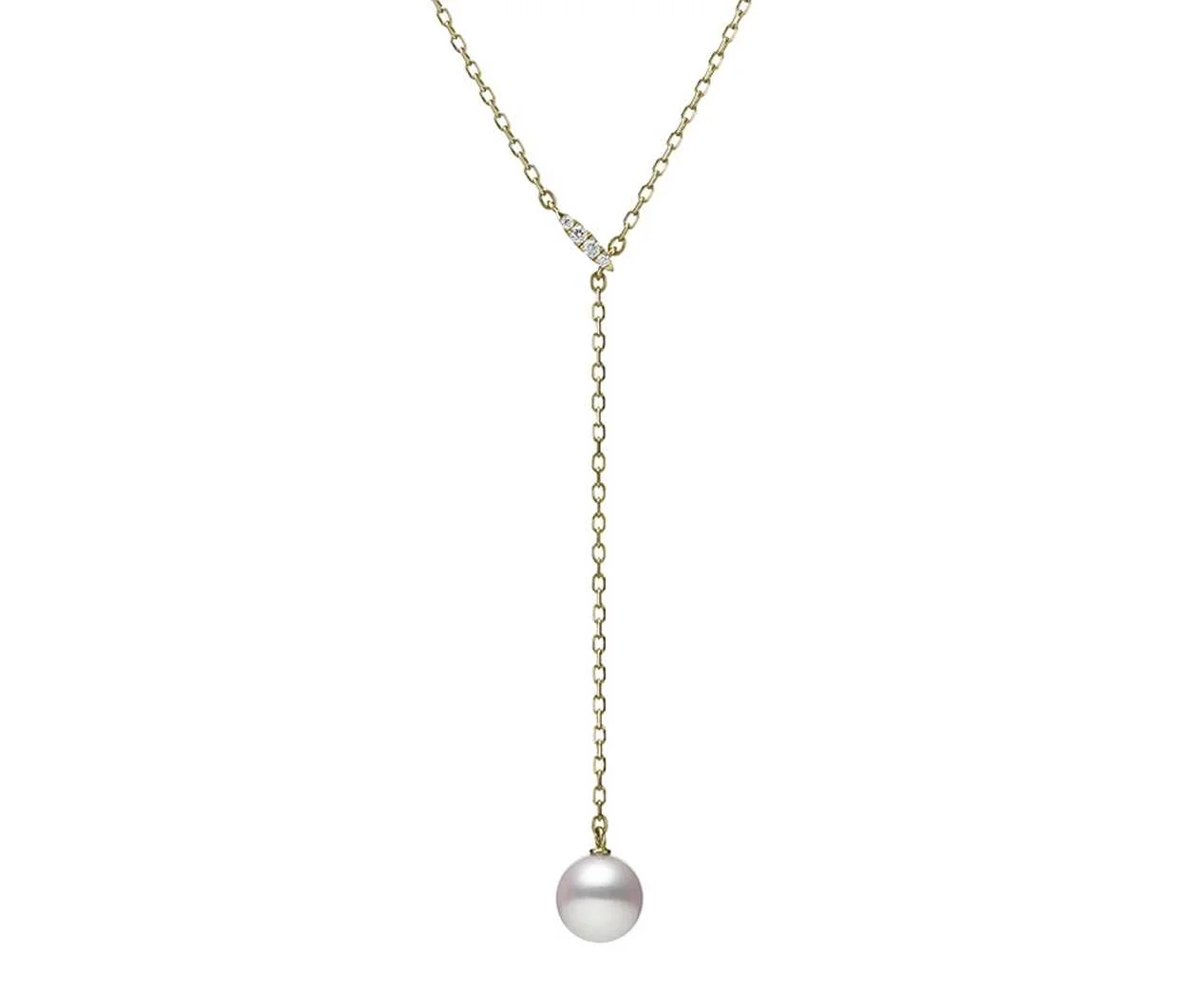 Akoya Cultured Pearl Drop Pendant in 18K Yellow Gold