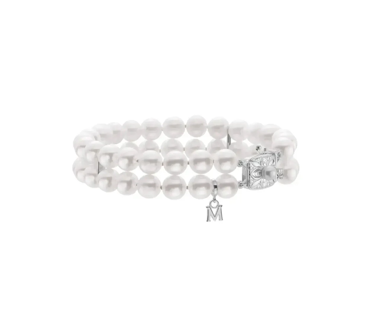 Akoya Pearl 18K White Gold Double Strand Bracelet