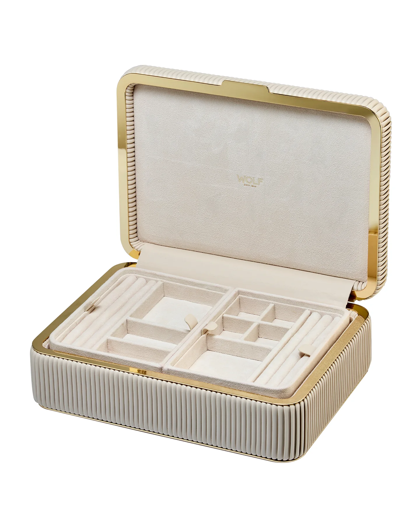 Wolf Bella Medium Jewellery Box Bone - Image 2