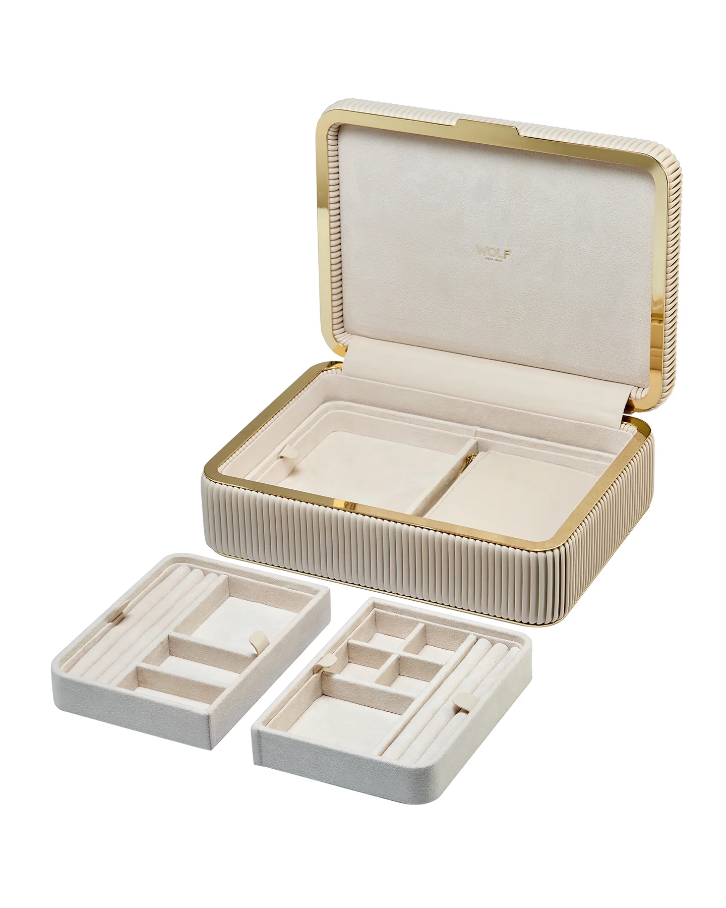 Wolf Bella Medium Jewellery Box Bone - Image 5