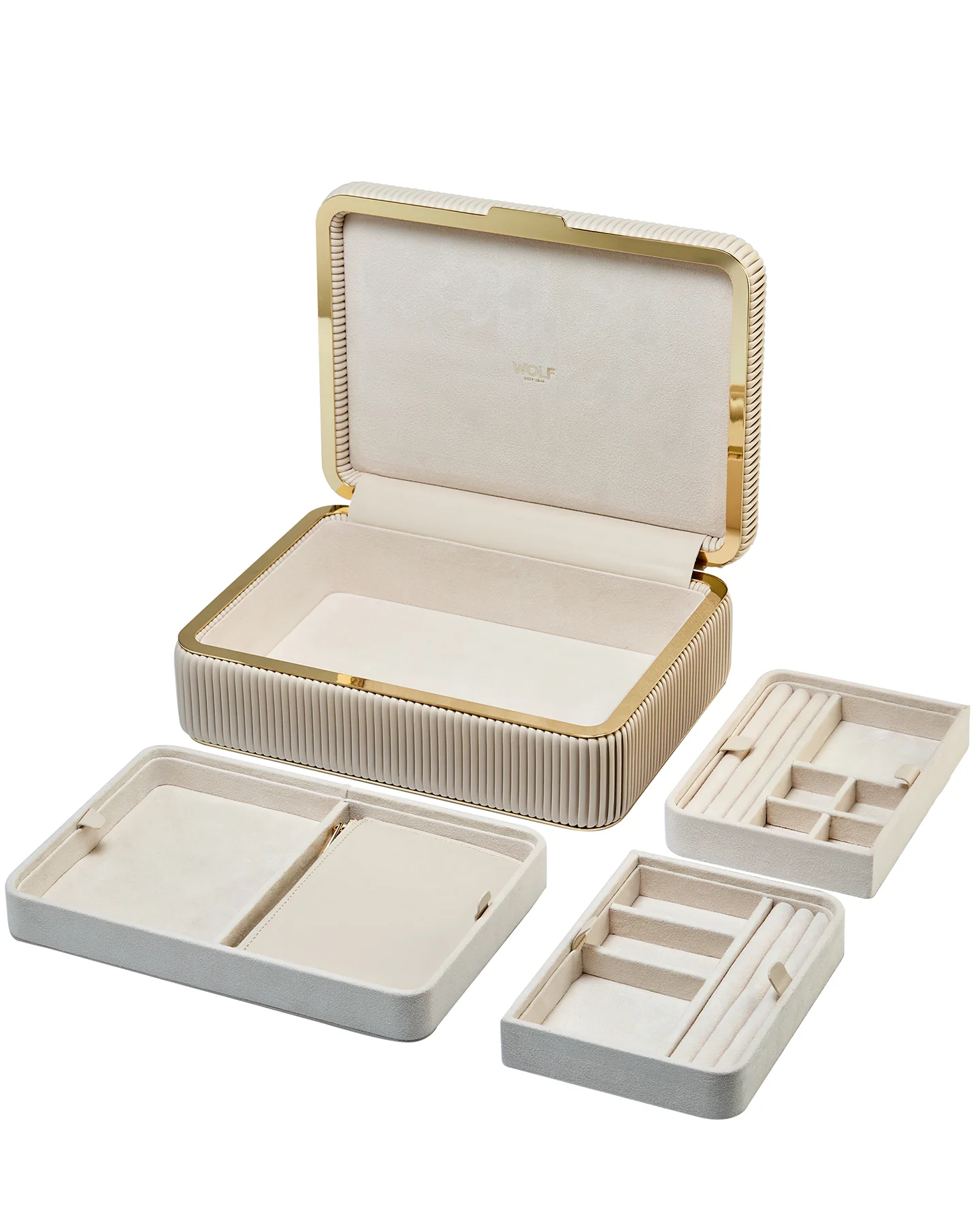 Wolf Bella Medium Jewellery Box Bone - Image 7