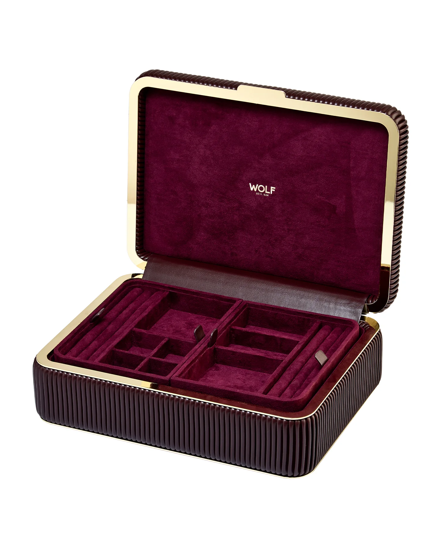 Wolf Bella Medium Jewellery Box Bordeaux - Image 2