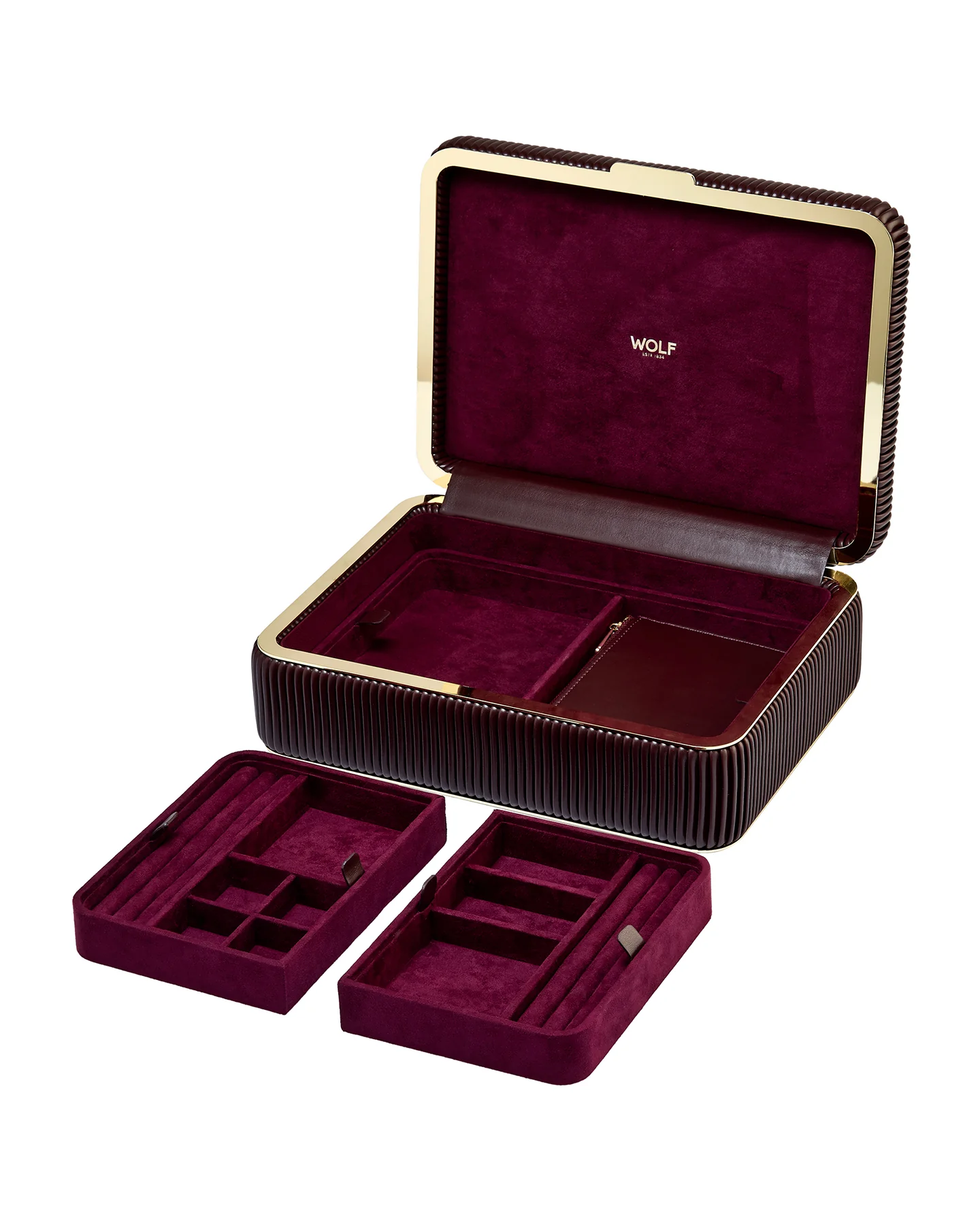 Wolf Bella Medium Jewellery Box Bordeaux - Image 5