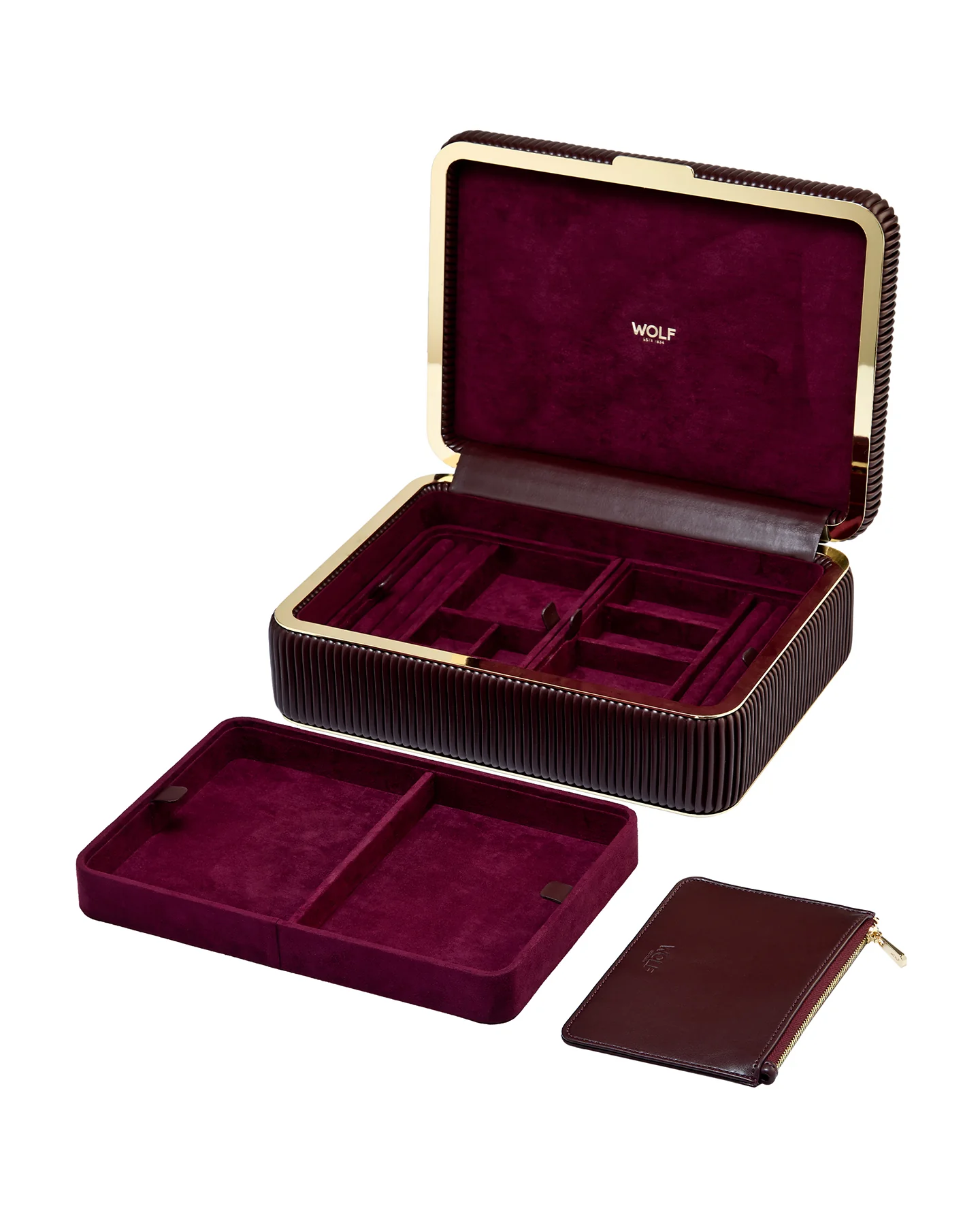 Wolf Bella Medium Jewellery Box Bordeaux - Image 6