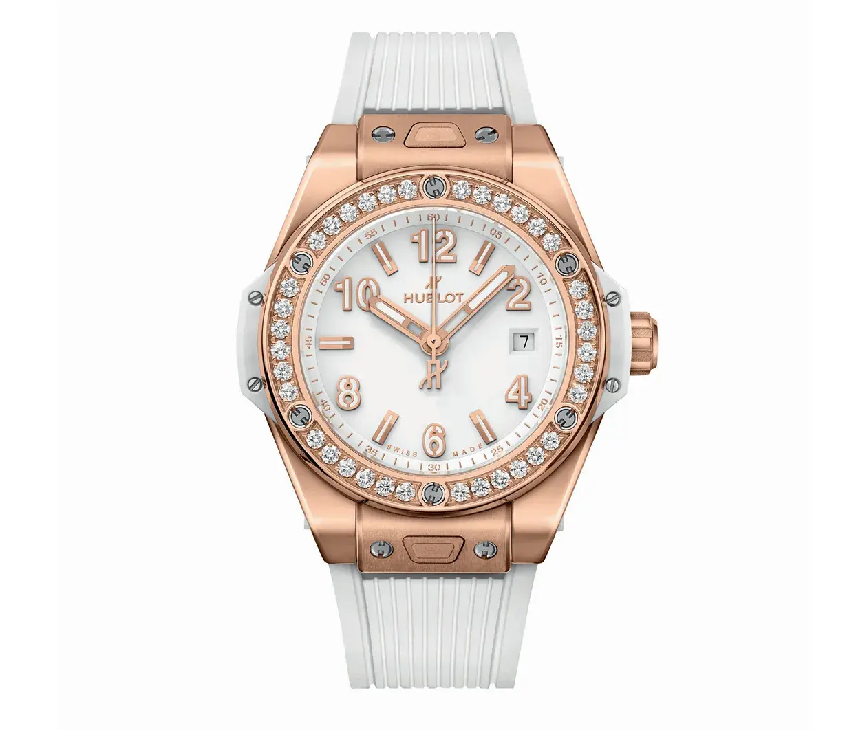 Big Bang One Click King Gold White Diamonds 33 mm