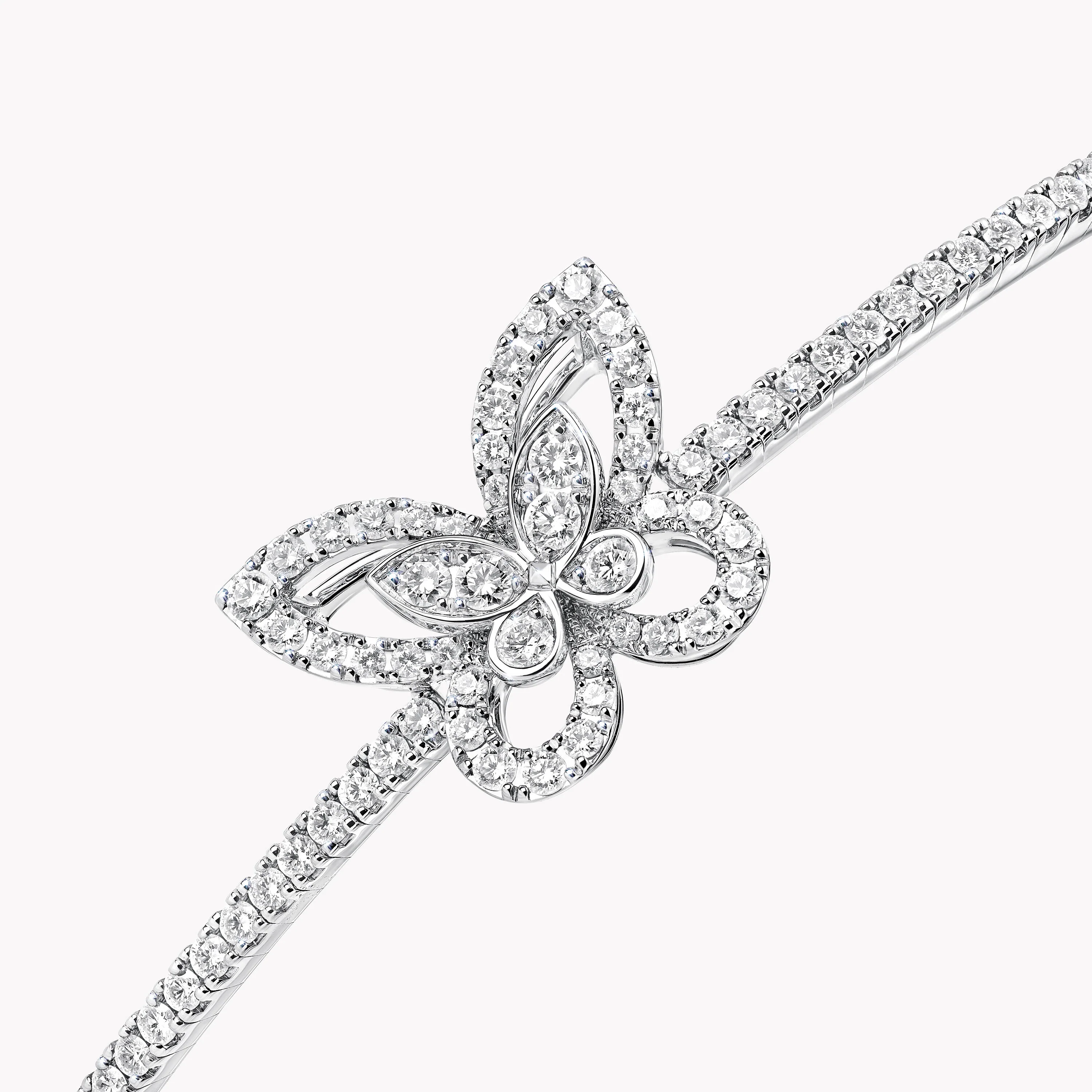 Butterfly Silhouette Diamond Bangle - Image 3