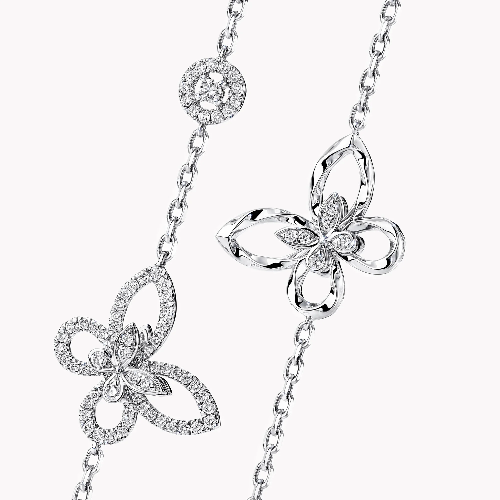 Butterfly Silhouette Diamond Long Necklace - Image 4