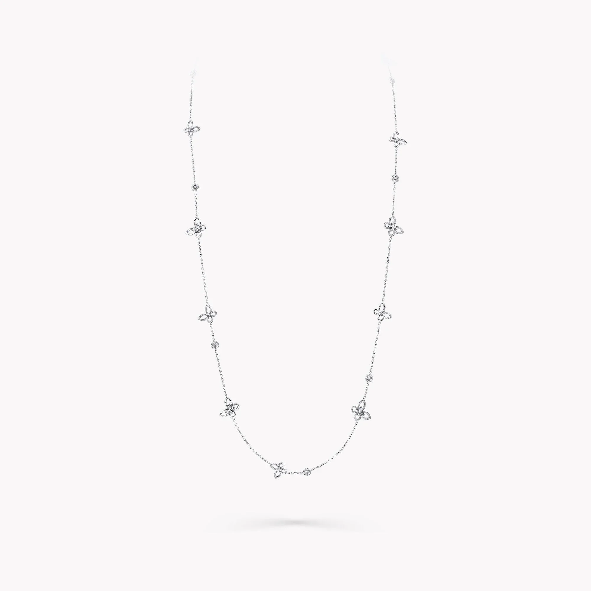 Butterfly Silhouette Diamond Long Necklace - Image 5