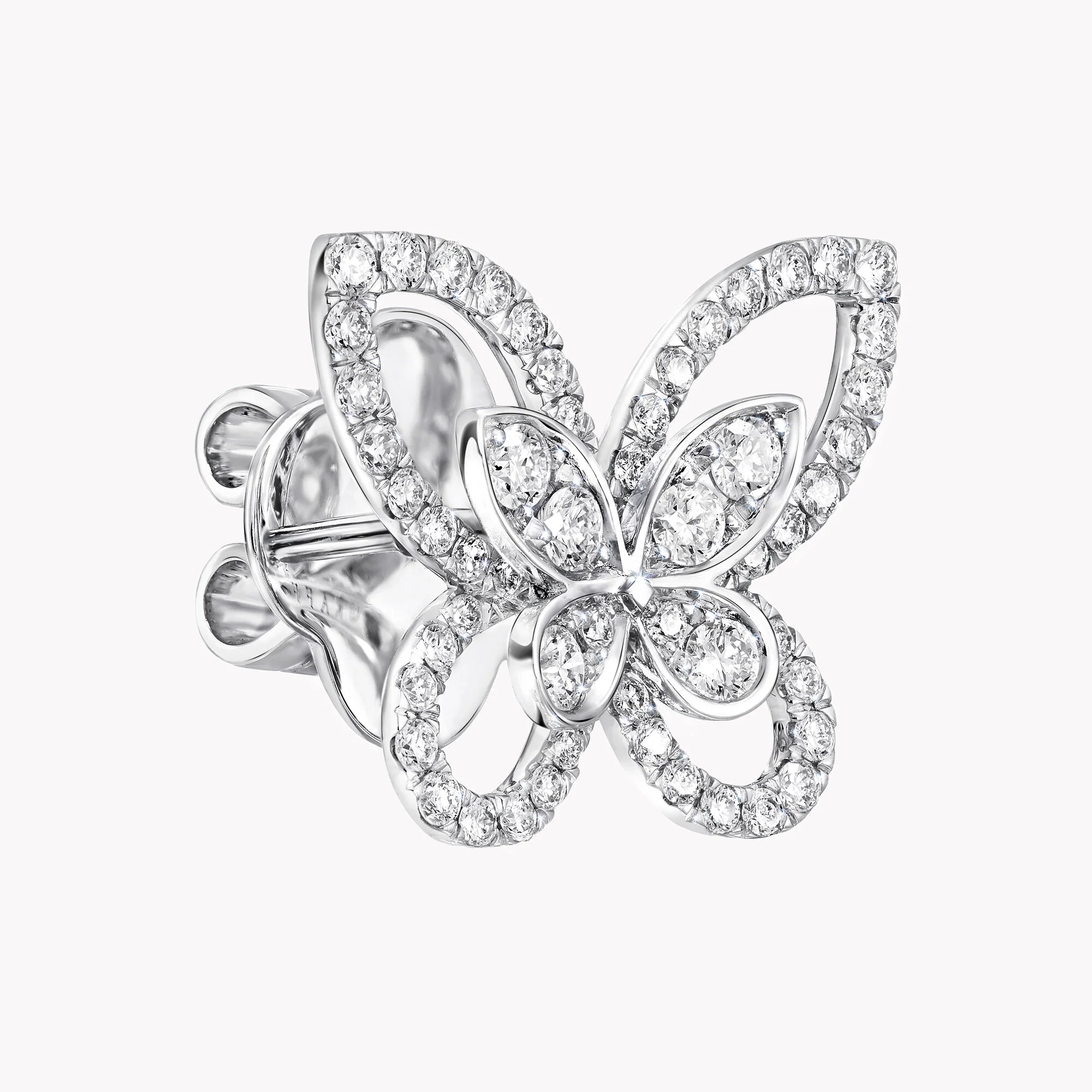 Butterfly Silhouette Diamond Stud Earrings - Image 3