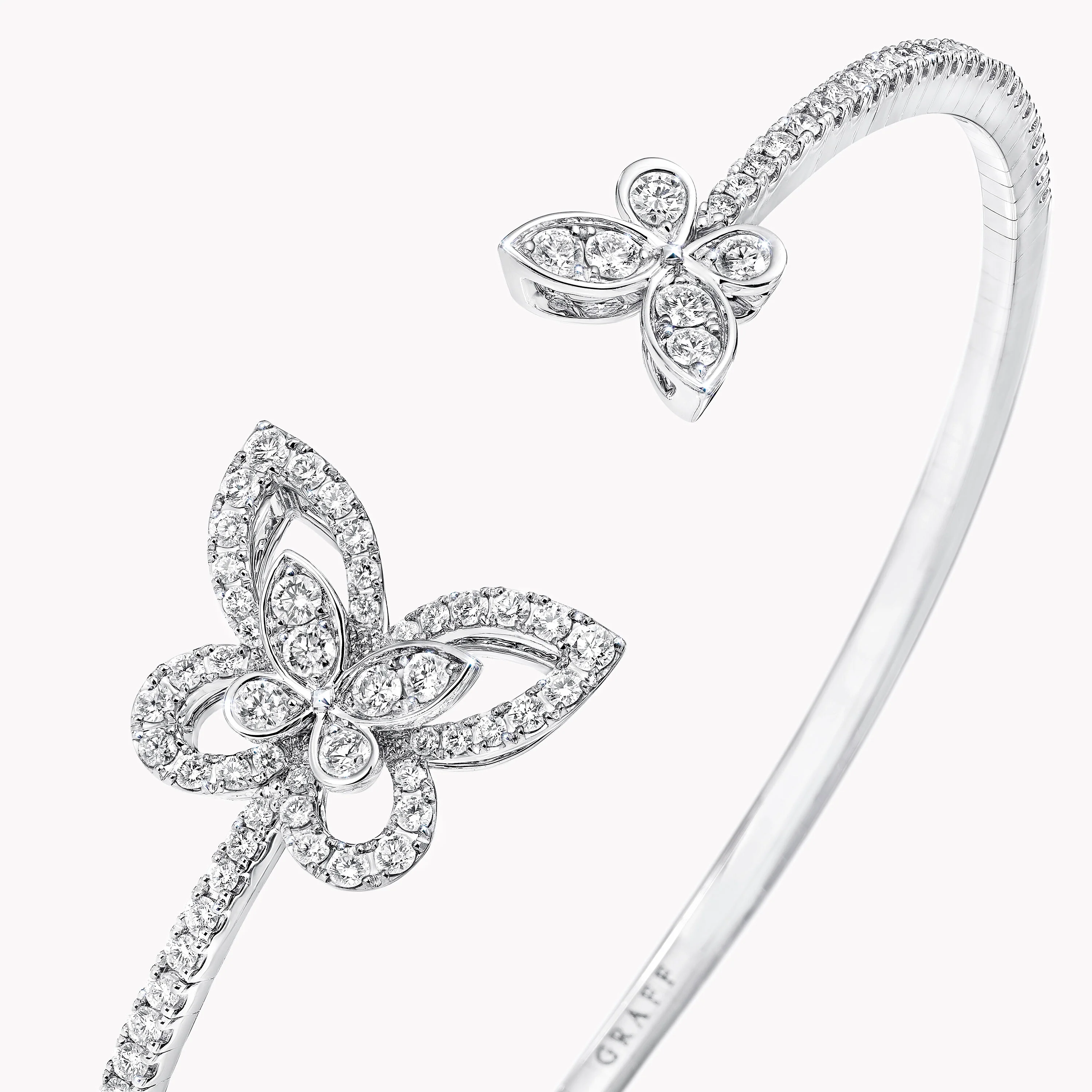 Butterfly Silhouette Open Diamond Bangle - Image 3