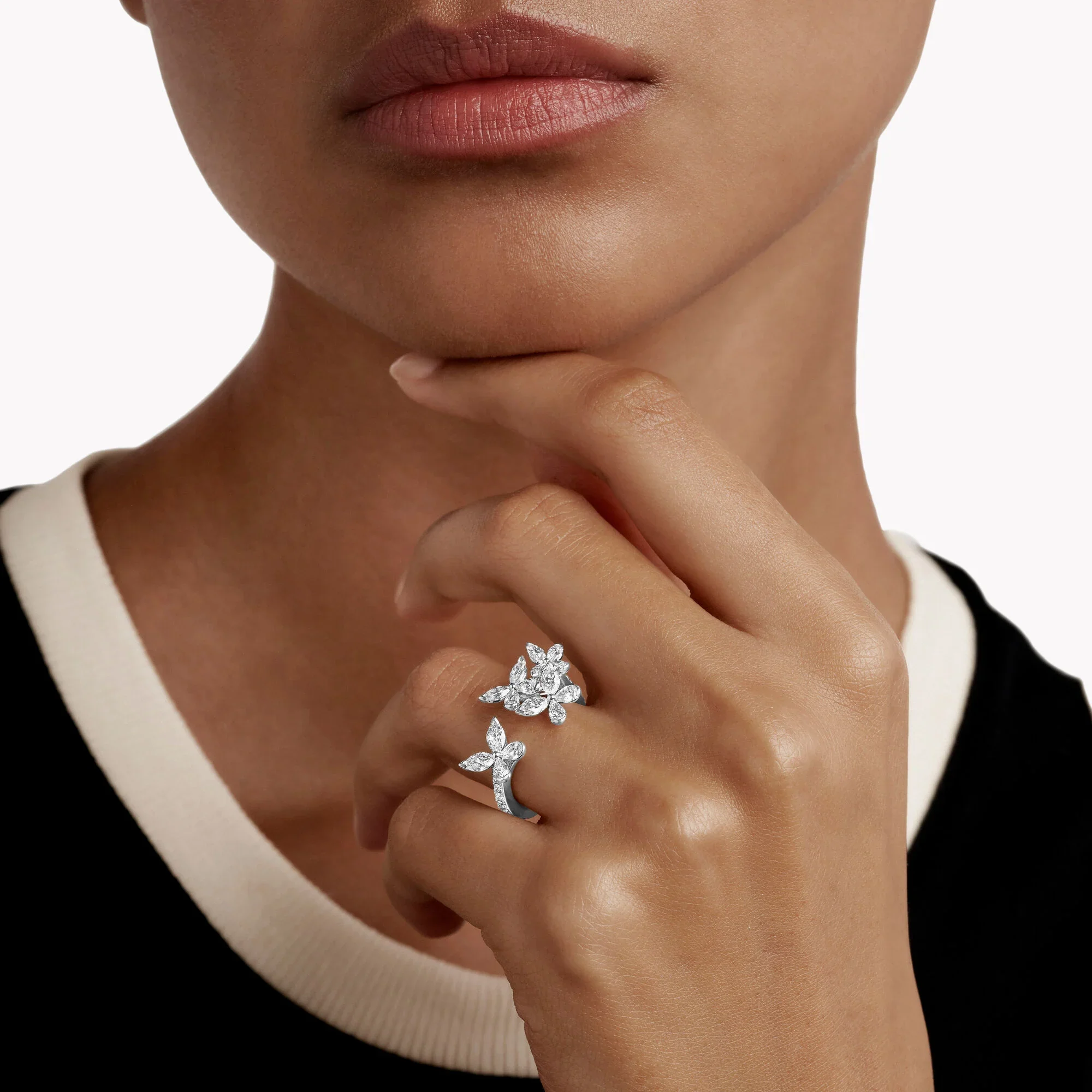 Classic Butterfly Petite Diamond Ring - Image 2