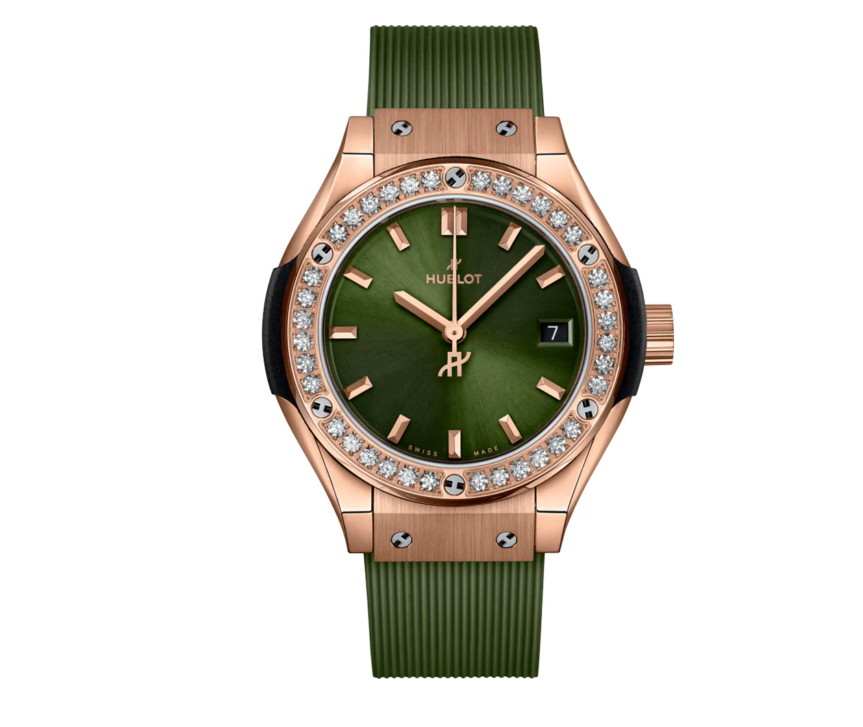 Classic Fusion King Gold Green Diamonds 29mm