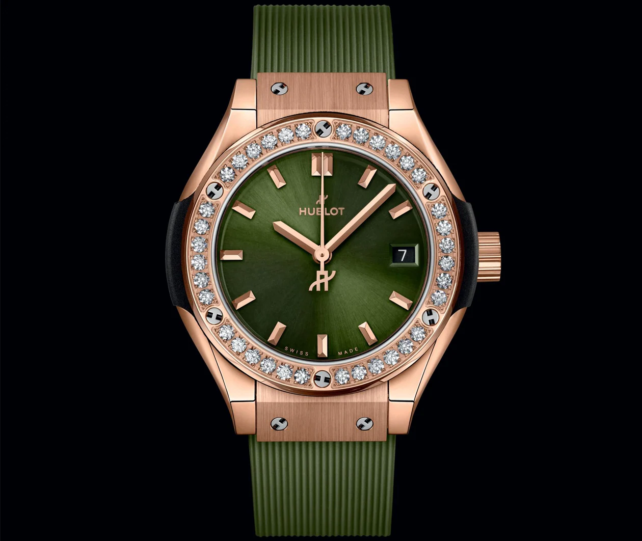 Classic Fusion King Gold Green Diamonds 29mm - Image 3