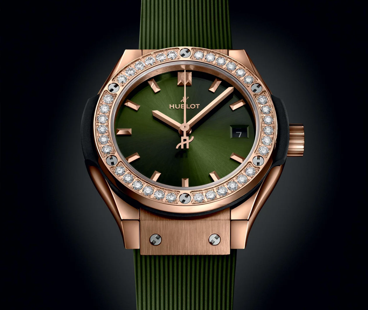 Classic Fusion King Gold Green Diamonds 29mm - Image 5