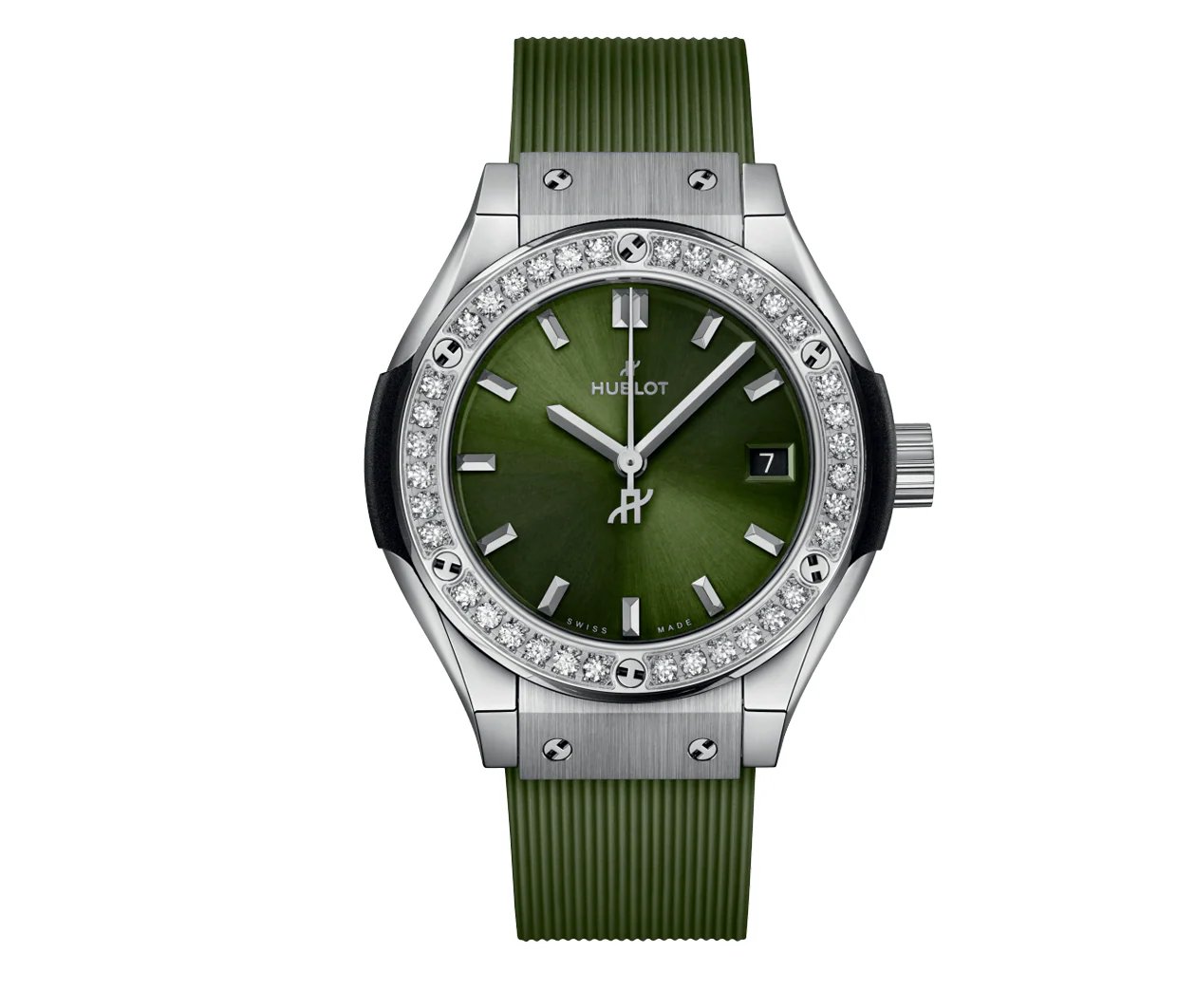 Classic Fusion Titanium Green Diamonds 29mm