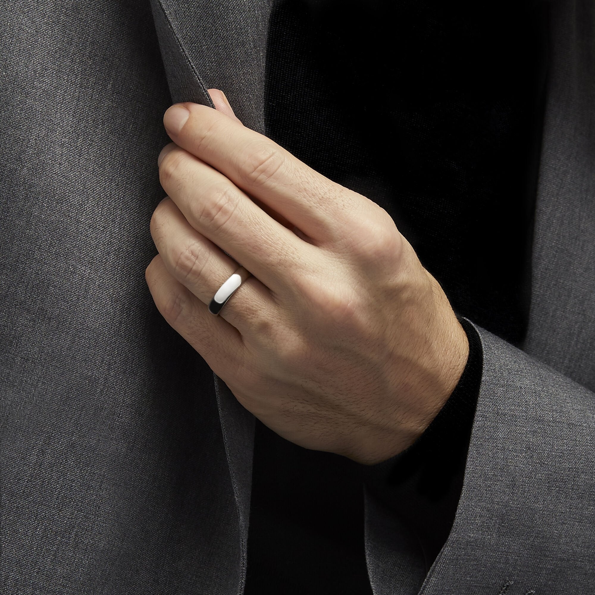 D Shape Wedding Band - Image 2