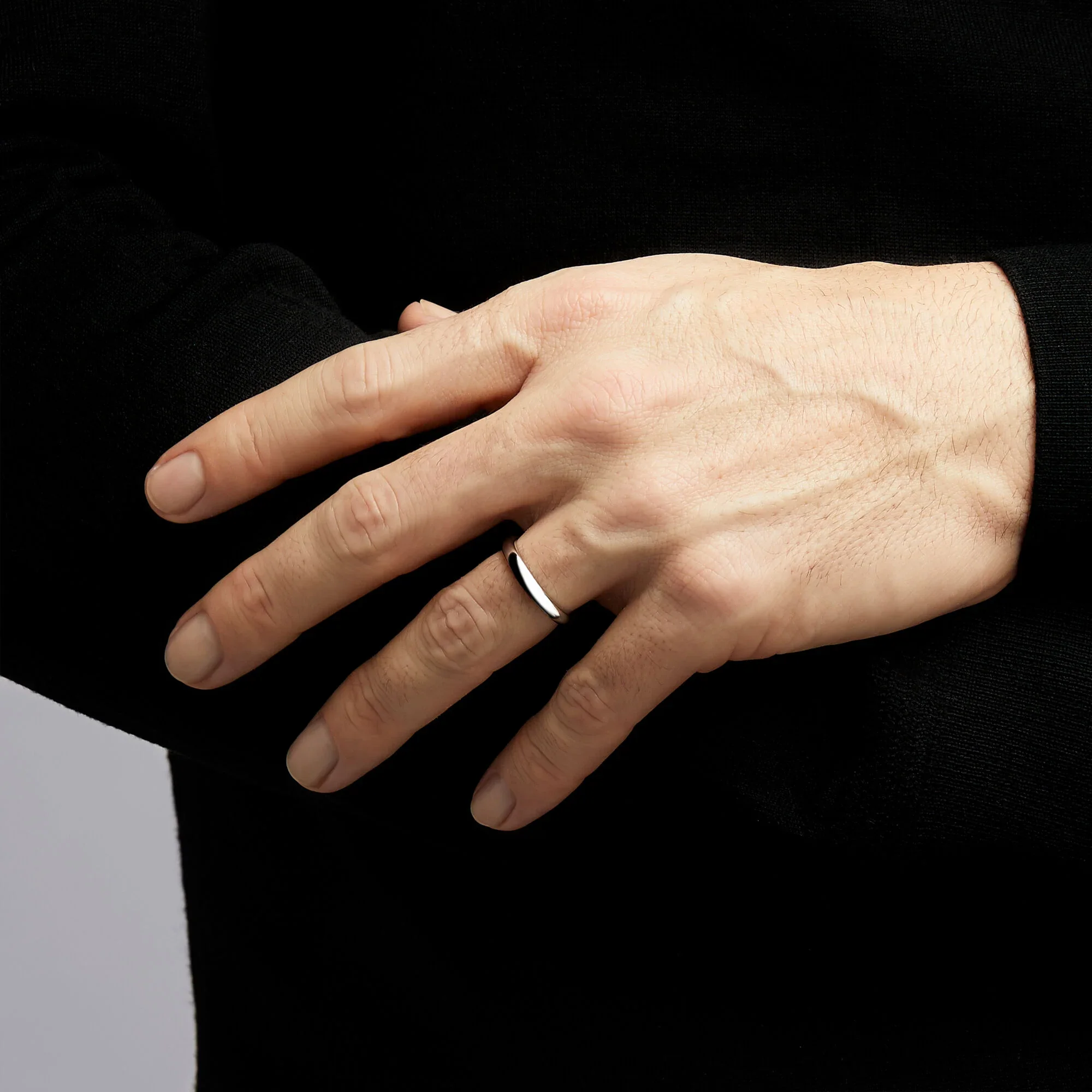 D Shape Wedding Band - Image 2