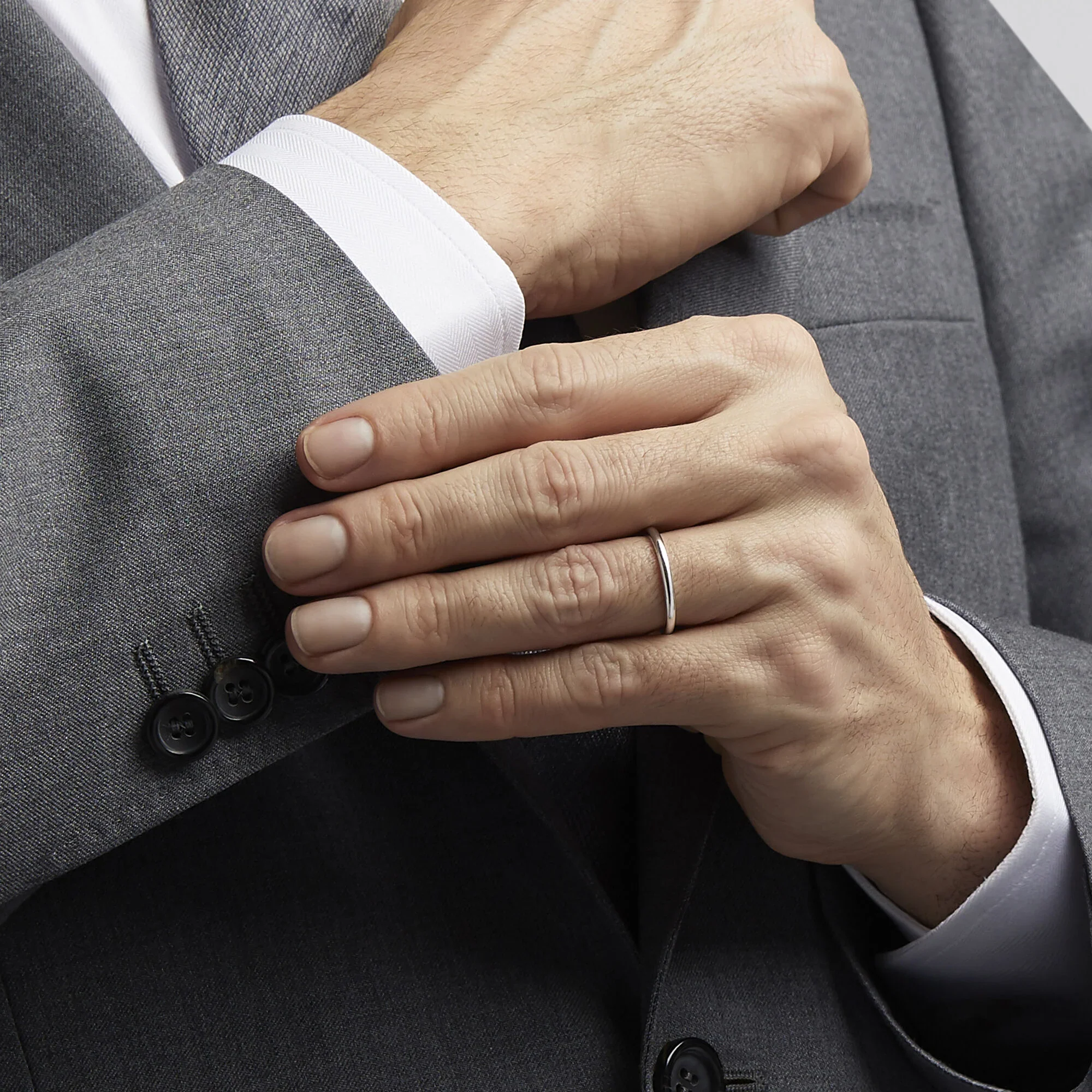 D Shape Wedding Band - Image 3