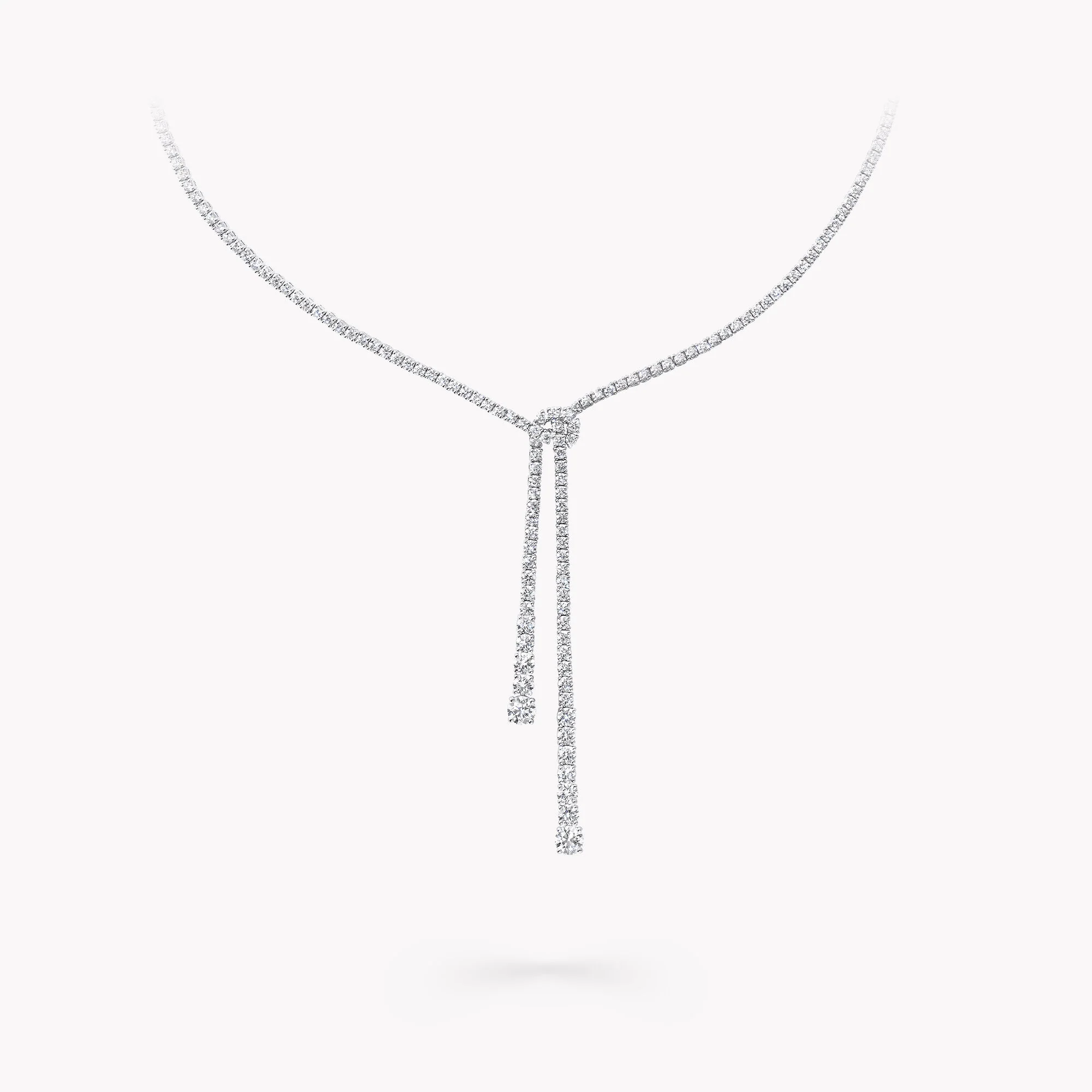 Diamond Double Strand Knot Necklace