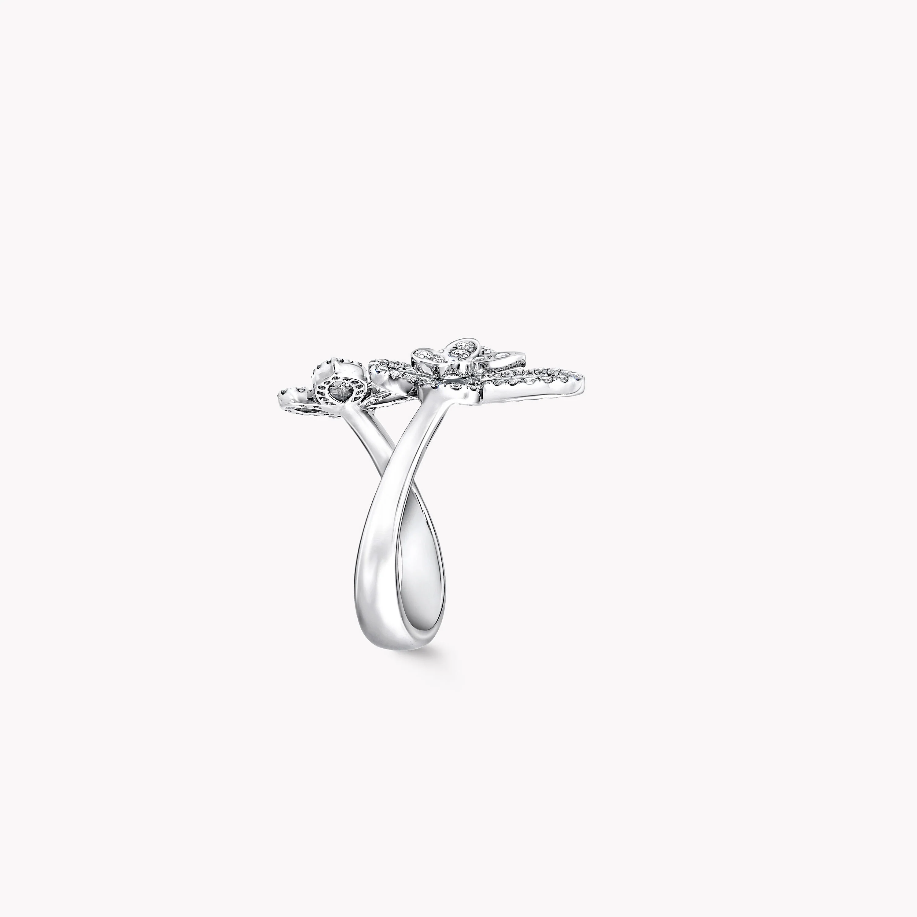 Double Butterfly Silhouette Diamond Ring - Image 3