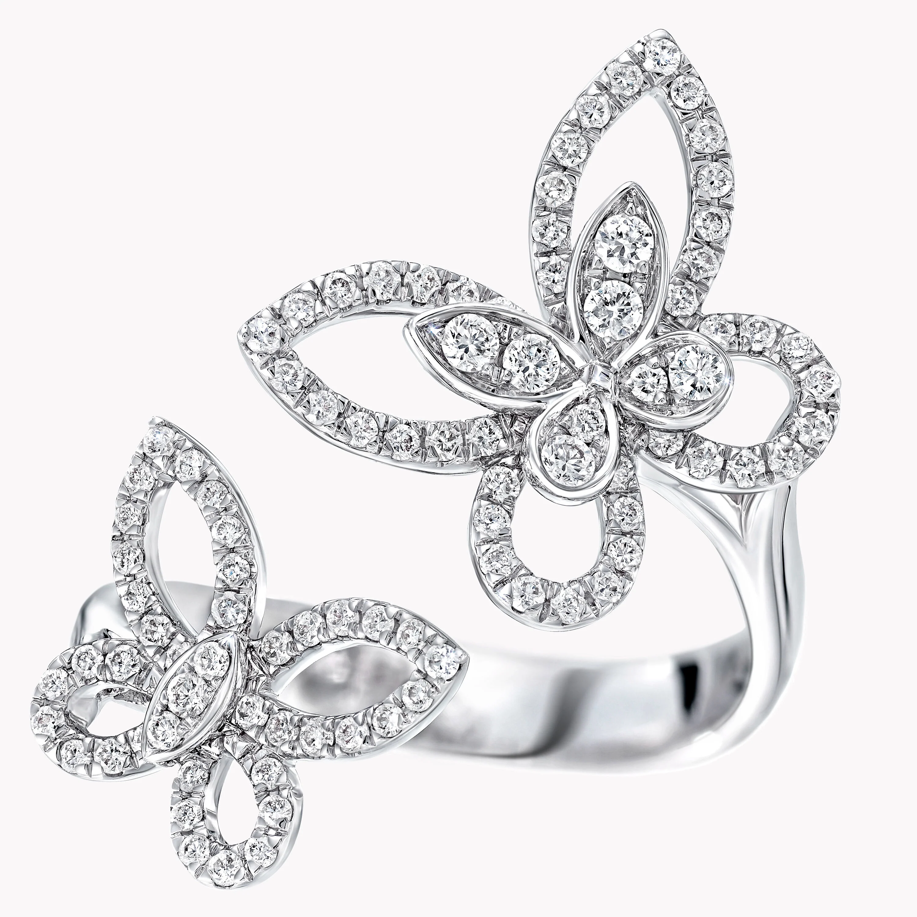 Double Butterfly Silhouette Diamond Ring - Image 5
