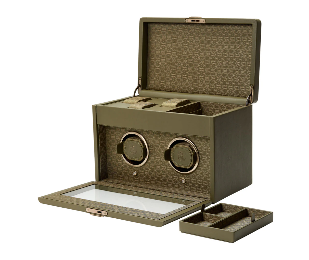 Earth Double Watch Winder With Storage Olive - Image 4