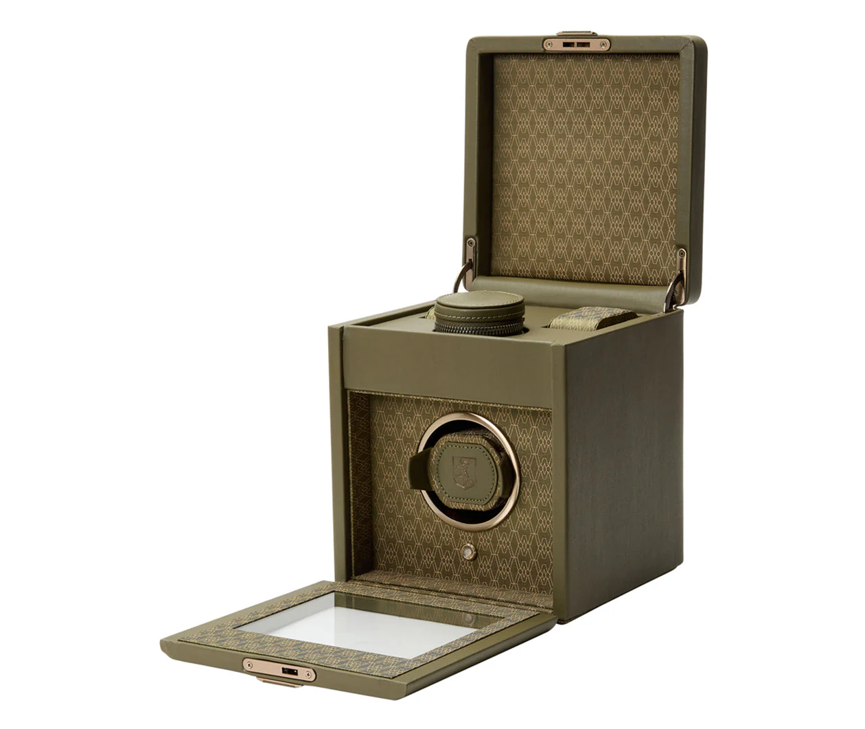 Earth Single Watch Winder With Storage Olive - Image 3