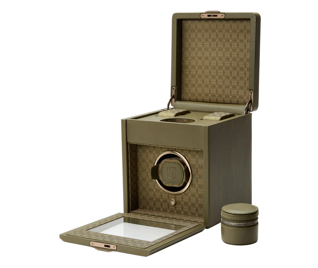 Earth Single Watch Winder With Storage Olive - Image 4