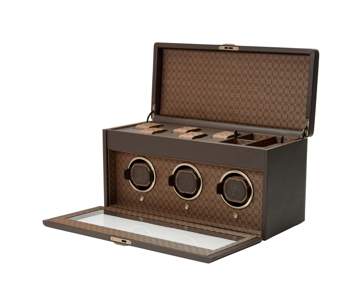 Earth Triple Watch Winder With Storage Coffee - Image 3