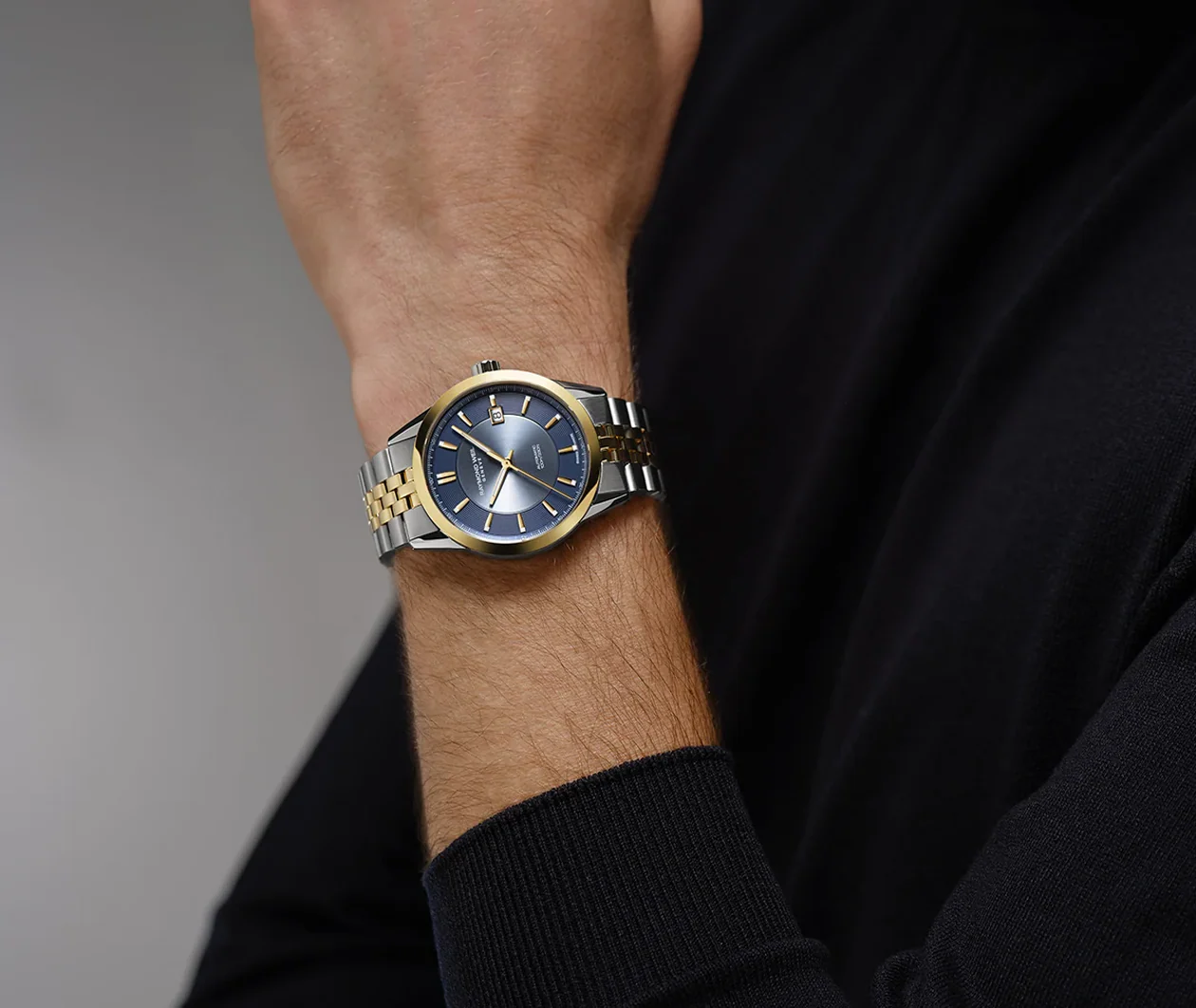 Freelancer Men's Automatic Blue Dial Stainless Steel Two-Tone Bracelet Watch - Image 5