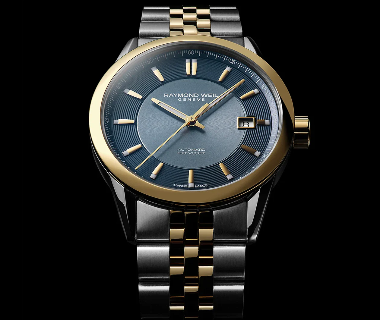 Freelancer Men's Automatic Blue Dial Stainless Steel Two-Tone Bracelet Watch - Image 6