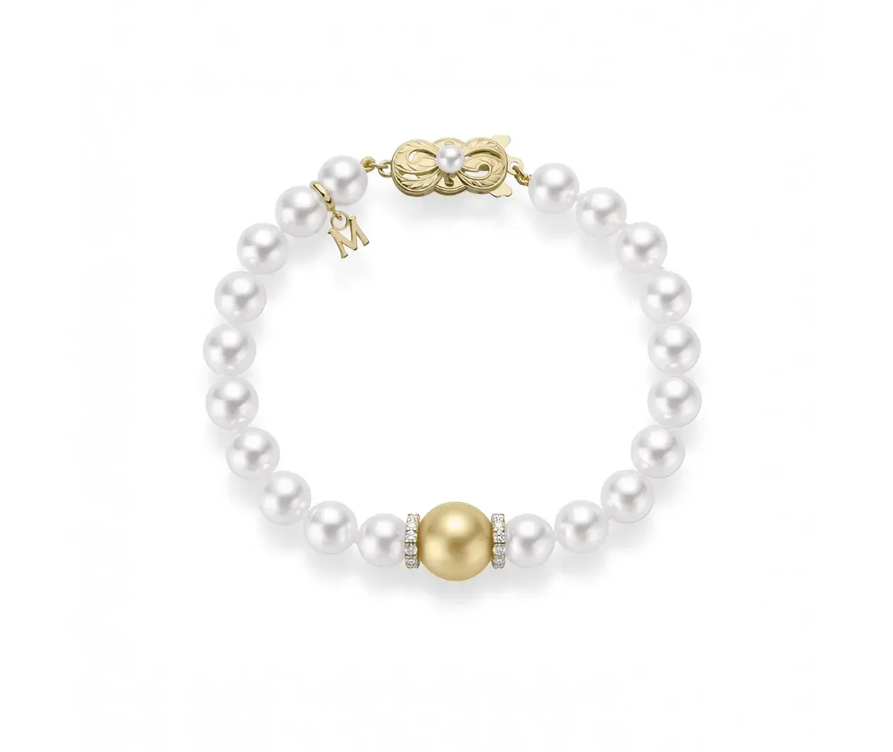 Fusion Akoya and Golden South Sea Cultured Pearl Bracelet in 18k Yellow Gold