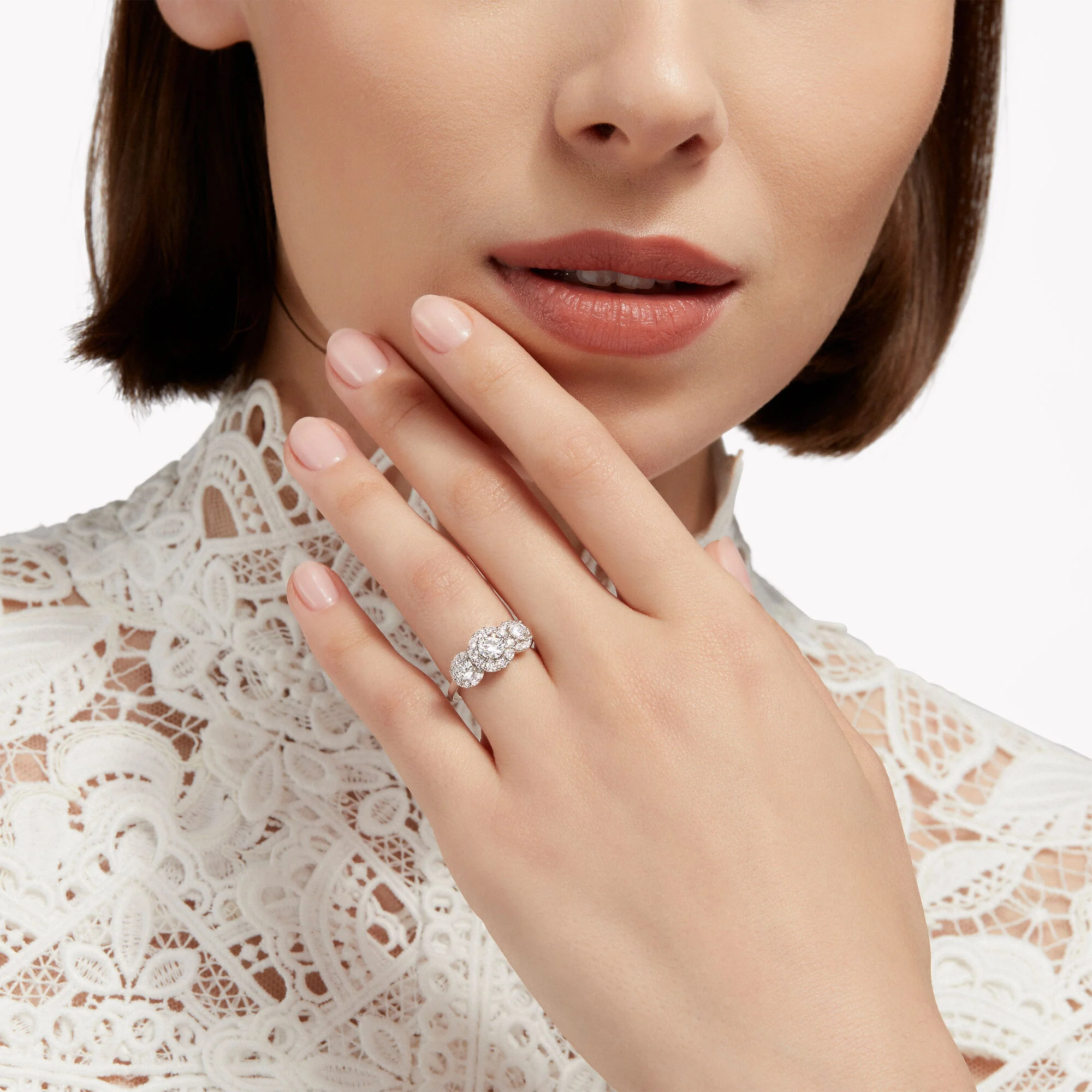 Icon Three Stone Round Diamond Engagement Ring - Image 2