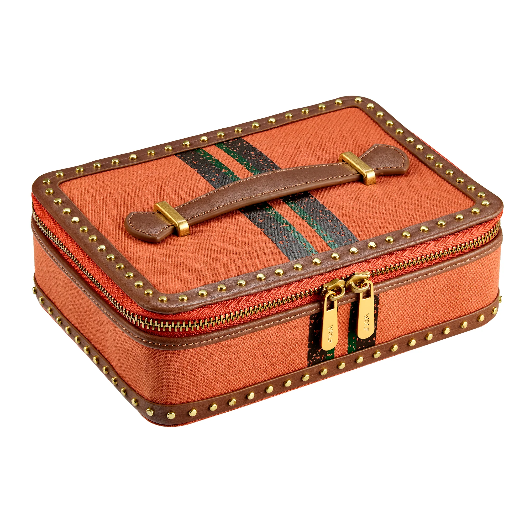 Wolf Ida Travel Zip Jewellery Case Orange - Image 2