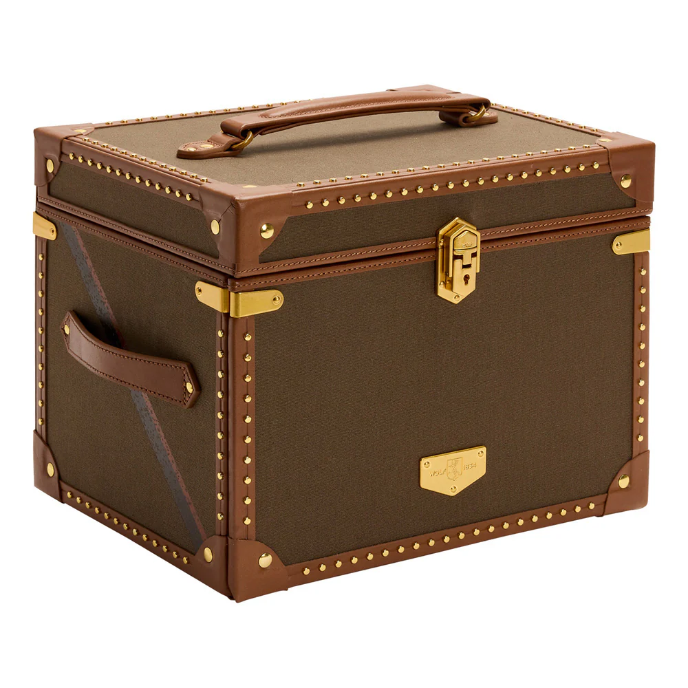 Wolf Ida Trunk Jewellery Box Khaki - Image 3