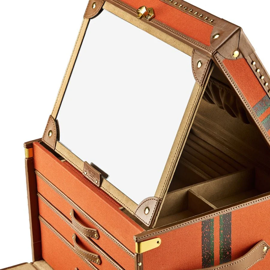 Wolf Ida Trunk Jewellery Box Orange - Image 3