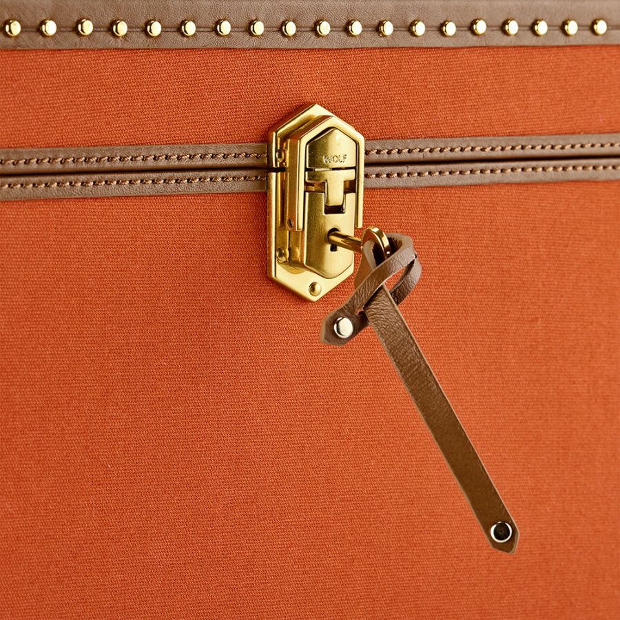 Wolf Ida Trunk Jewellery Box Orange - Image 4