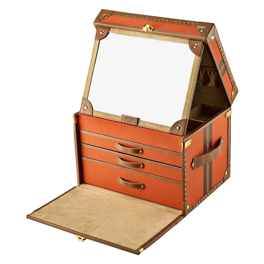 Wolf Ida Trunk Jewellery Box Orange - Image 7