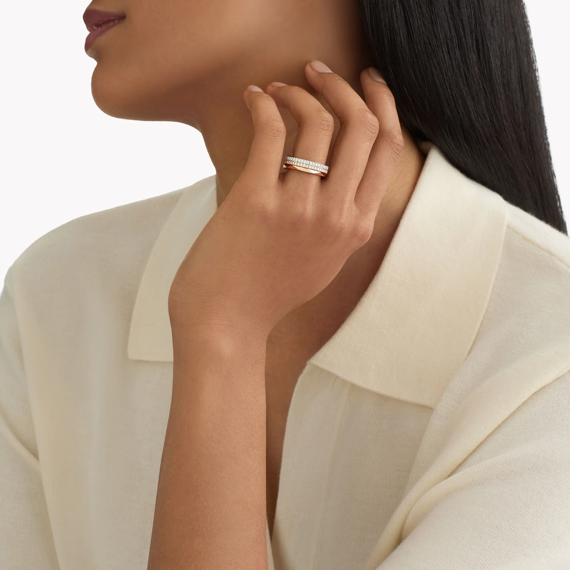 Laurence Graff Signature Three-Row Layered Diamond Ring - Image 2