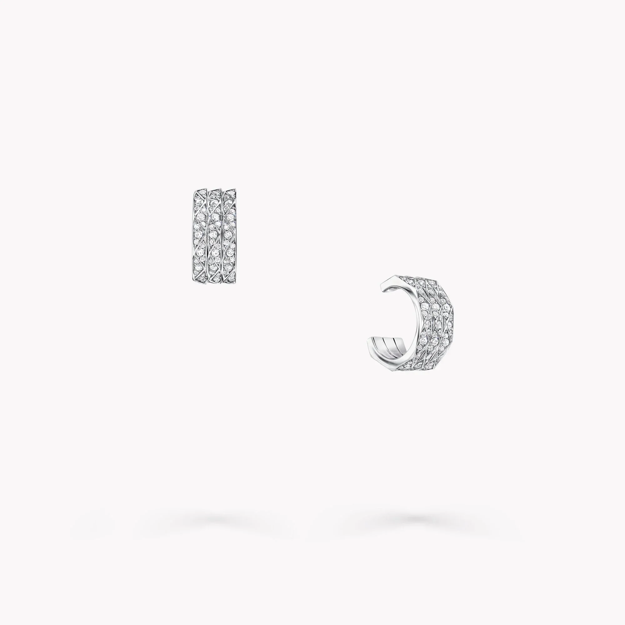 Laurence Graff Signature Triple Pavé Diamond Hoop Earrings