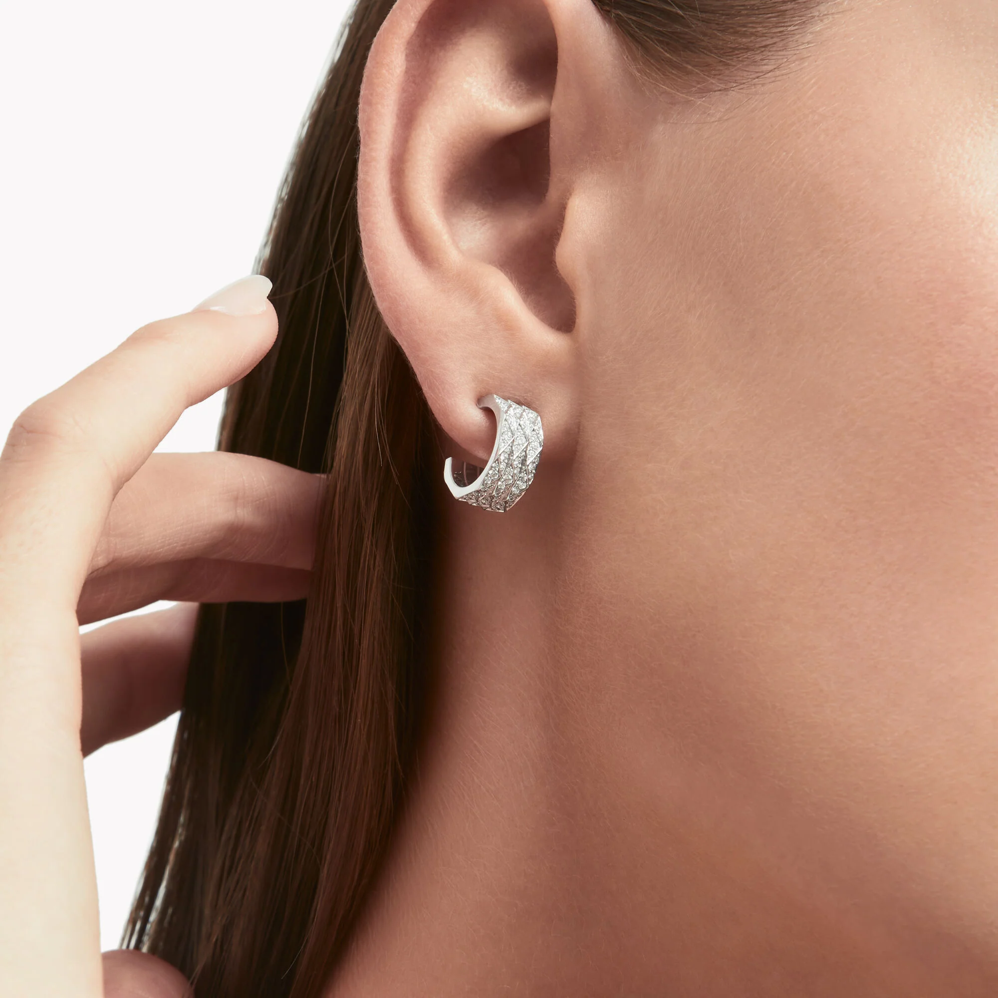 Laurence Graff Signature Triple Pavé Diamond Hoop Earrings - Image 2