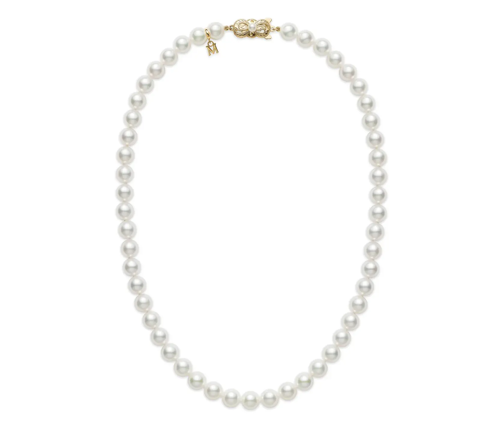 Akoya Cultured Pearl 18K Yellow Gold Princess Strand Necklace