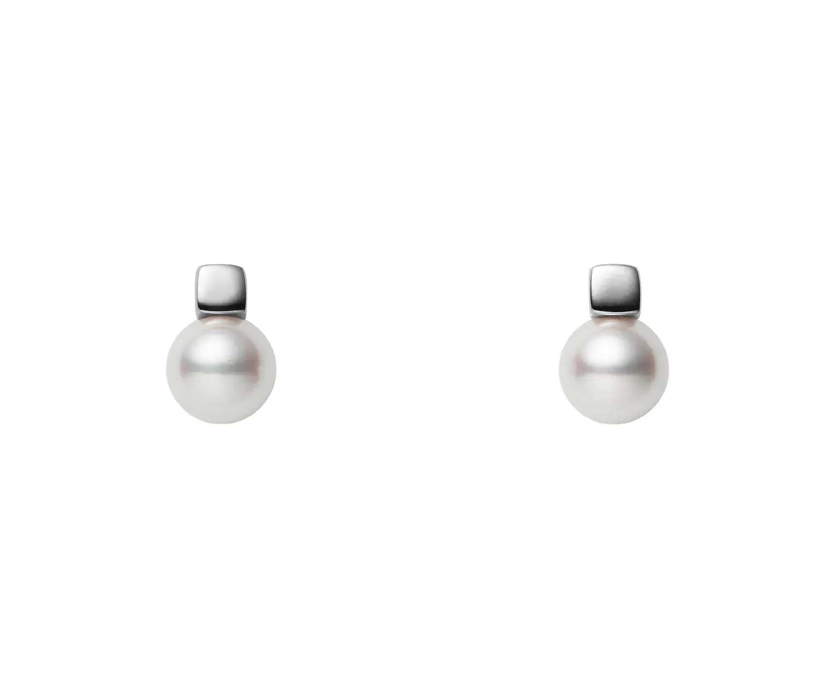 Classic Akoya Cultured Pearl 18K White Gold Earrings