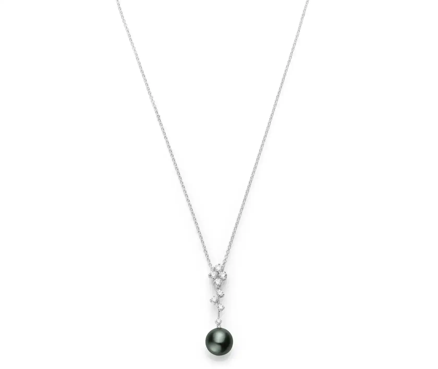 Classic Black South Sea Cultured Pearl and Diamond Pendant Necklace - Image 2