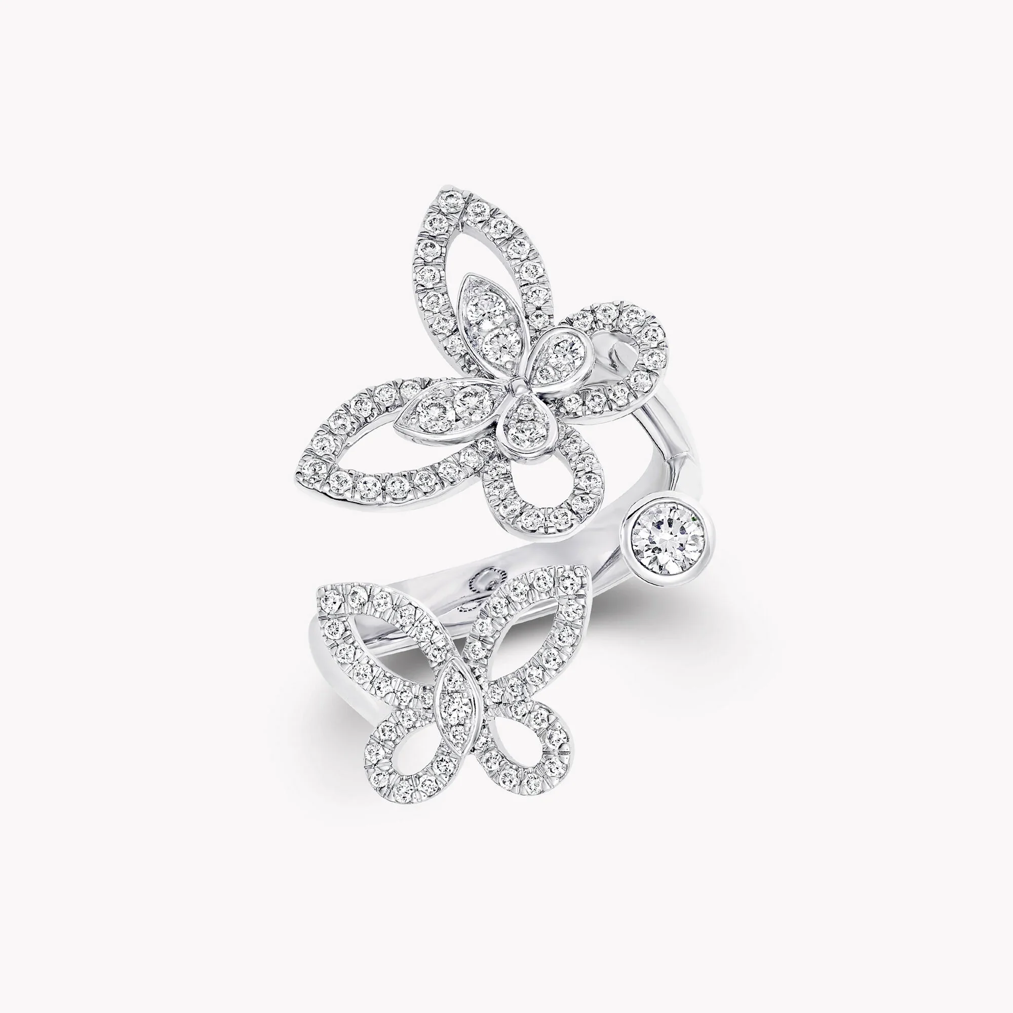 Multi Butterfly Silhouette Diamond Ring