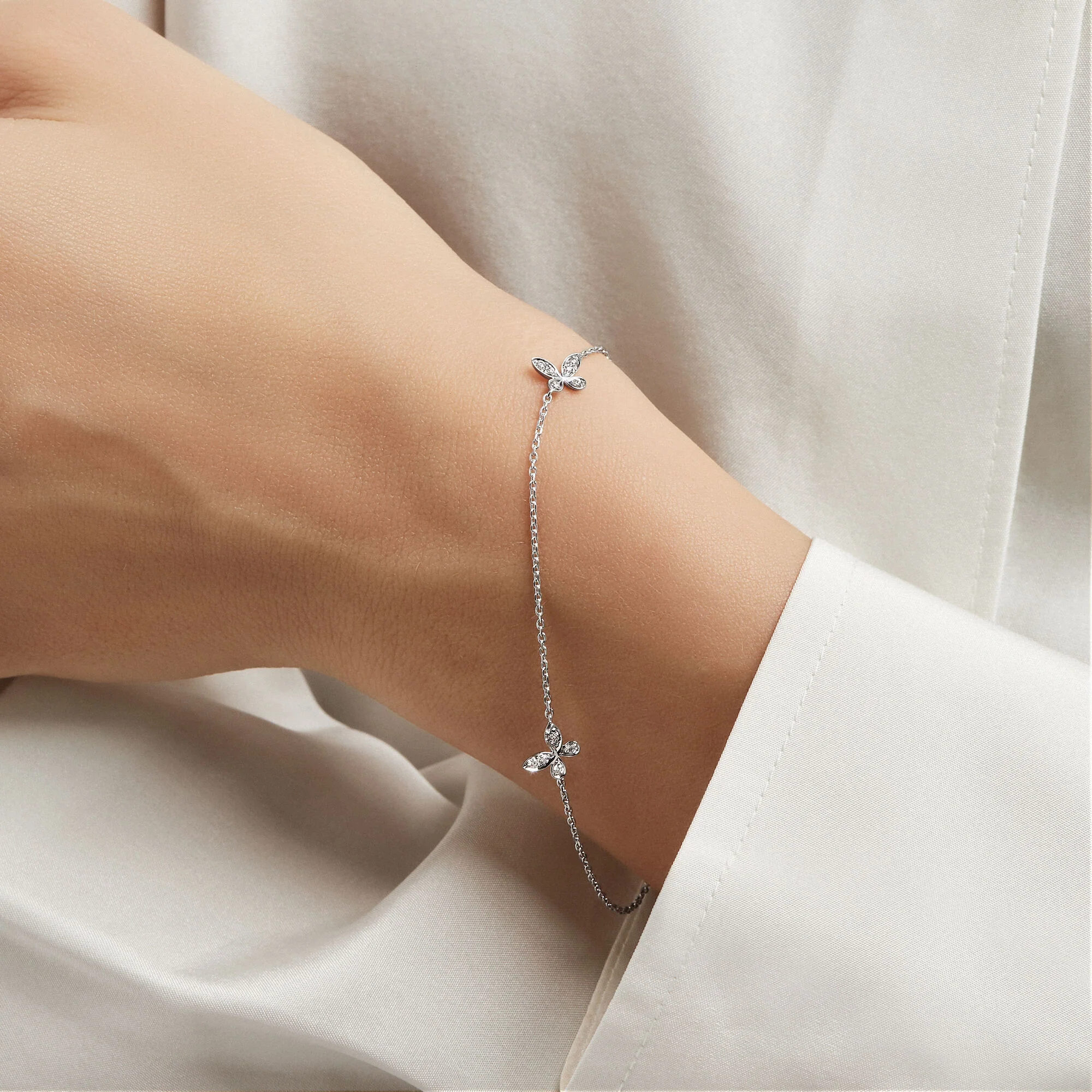 Pavé Butterfly Diamond Petite Bracelet - Image 2