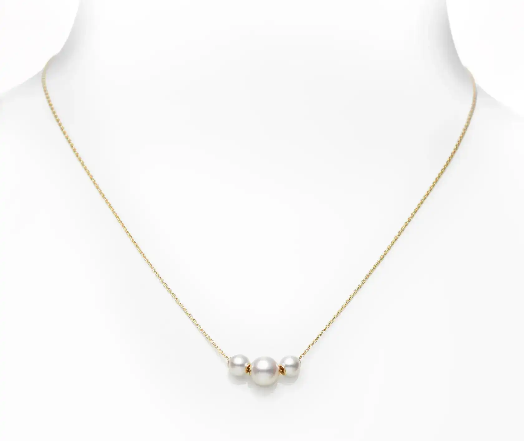 Pearls in Motion Triple Akoya Cultured Pearl Necklace