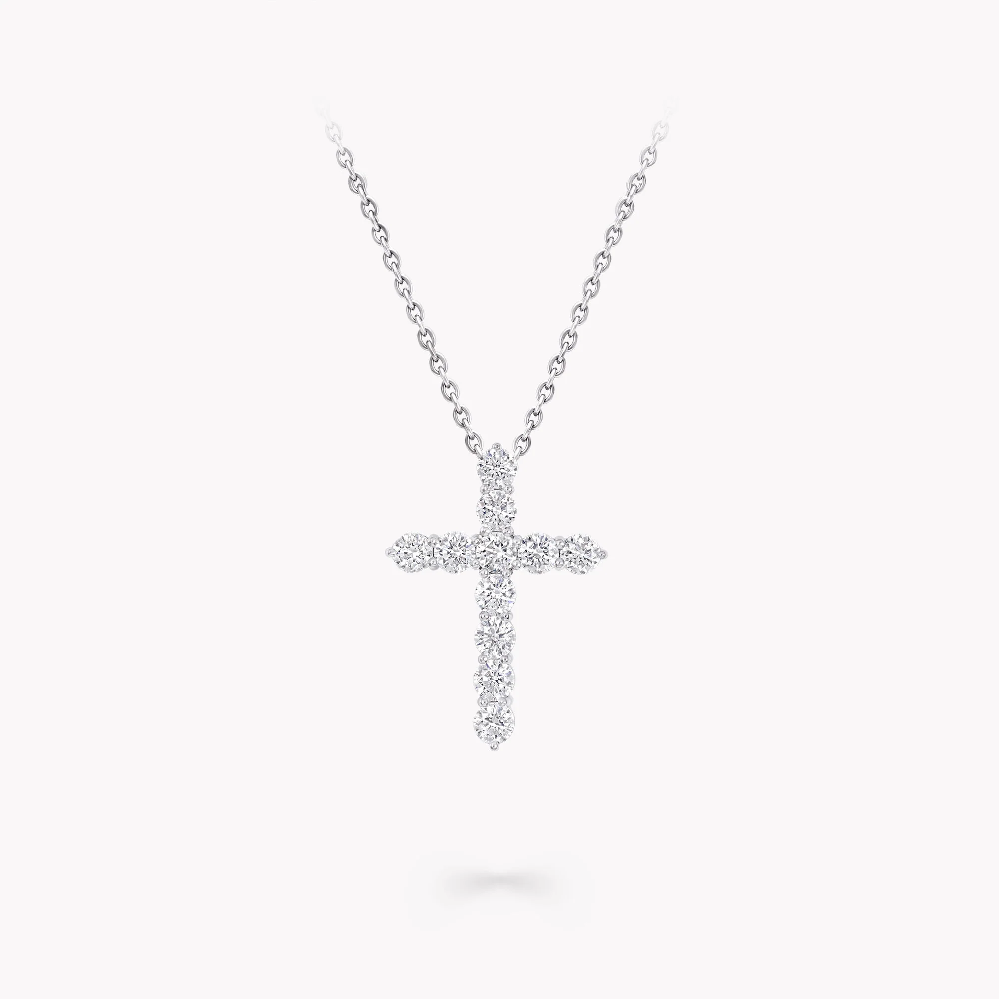 Round Diamond Cross Large Pendant